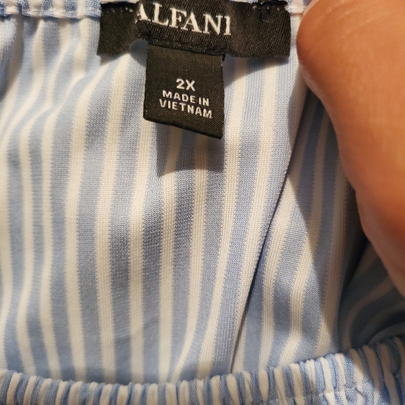 Alfani Plus Size Striped Convertible Top - Picture 2 of 4